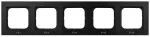 SONATA Ramka pięciokrotna do łączników IP-44 - kolor czarny matowy