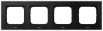SONATA Ramka poczwórna do łączników IP-44 - kolor czarny matowy