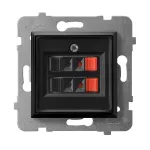 ARIA Gniazdo głośnikowe podwójne - kolor czarny matowy