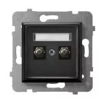 ARIA Gniazdo ekwipotencjalne podwójne - kolor czarny matowy