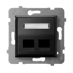 ARIA Obudowa gniazda podwójnego typu Keystone skośna - kolor czarny matowy