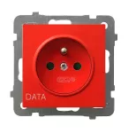 AS ANTYBAKTERYJNY Gniazdo pojedyncze z uziemieniem DATA z przesłonami torów prądowych, produkt zawiera nanocząsteczki srebra - kolor biały