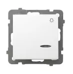 AS ANTYBAKTERYJNY Łącznik zwierny "światło" z podświetleniem niebieskim, produkt zawiera nanocząsteczki srebra - kolor biały