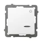 AS ANTYBAKTERYJNY Łącznik zwierny "dzwonek" z podświetleniem niebieskim, produkt zawiera nanocząsteczki srebra - kolor biały