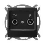 IMPRESJA Gniazdo RTV przelotowe 16-dB - kolor czarny matowy