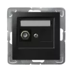 IMPRESJA Gniazdo antenowe typu F pojedyncze - kolor czarny matowy