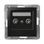 IMPRESJA Gniazdo antenowe typu F podwójne - kolor czarny matowy