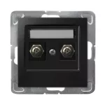 IMPRESJA Gniazdo ekwipotencjalne podwójne - kolor czarny matowy