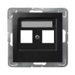 IMPRESJA Obudowa gniazda podwójnego typu Keystone prosta - kolor czarny matowy