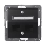 IMPRESJA Obudowa gniazda podwójnego typu Keystone skośna - kolor czarny matowy