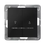 IMPRESJA Łącznik żaluzjowy z podświetleniem niebieskim z blokadą mechaniczną - kolor czarny matowy