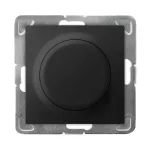 IMPRESJA Ściemniacz przyciskowo-obrotowy przystosowany do obciążenia żarowego i halogenowego - kolor czarny matowy
