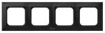 IMPRESJA Ramka poczwórna do łączników IP-44 - kolor czarny matowy