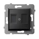 ARIA Obudowa gniazda pojedynczego z przesłoną typu Keystone prosta - kolor czarny matowy