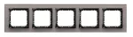 IMPRESJA Ramka pięciokrotna - kolor szare szkło
