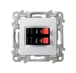 SZAFIR Gniazdo głośnikowe podwójne - kolor biały