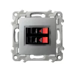 SZAFIR Gniazdo głośnikowe podwójne - kolor srebro