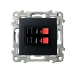 SZAFIR Gniazdo głośnikowe podwójne - kolor czarny matowy