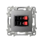 SZAFIR Gniazdo głośnikowe podwójne - kolor szary mat