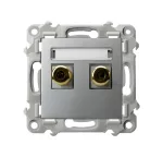 SZAFIR Gniazdo głośnikowe pojedyncze - kolor srebro GGN-1Z/m/18