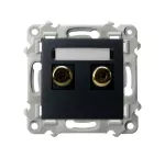 SZAFIR Gniazdo głośnikowe pojedyncze - kolor czarny matowy GGN-1Z/m/33