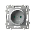 SZAFIR Gniazdo pojedyncze z przesłonami torów prądowych - kolor srebro