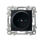 SZAFIR Gniazdo pojedyncze z przesłonami torów prądowych - kolor czarny matowy