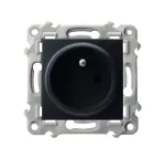 SZAFIR Gniazdo pojedyncze z uziemieniem - kolor czarny matowy