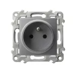 SZAFIR Gniazdo pojedyncze z uziemieniem - kolor szary mat