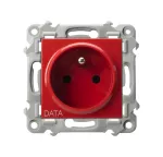 SZAFIR Gniazdo pojedyncze z uziemieniem DATA - kolor biały