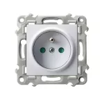 SZAFIR Gniazdo pojedyncze z uziemieniem z przesłonami torów prądowych - kolor biały