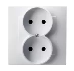 SZAFIR Gniazdo podwójne kompletne z ramką - kolor biały