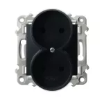 SZAFIR Gniazdo podwójne moduł bez ramki - kolor czarny matowy