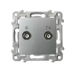 SZAFIR Gniazdo RTV przelotowe 16-dB - kolor srebro