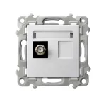 SZAFIR Gniazdo antenowe typu F pojedyncze - kolor biały