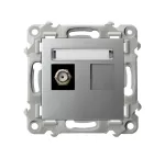 SZAFIR Gniazdo antenowe typu F pojedyncze - kolor srebro