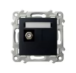 SZAFIR Gniazdo antenowe typu F pojedyncze - kolor czarny matowy