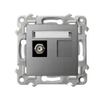 SZAFIR Gniazdo antenowe typu F pojedyncze - kolor szary mat