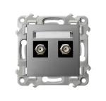 SZAFIR Gniazdo antenowe typu F podwójne - kolor szary mat