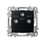 SZAFIR Gniazdo RTV-SAT z dwoma wyjściami SAT - kolor czarny matowy