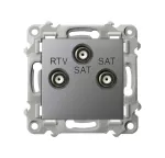 SZAFIR Gniazdo RTV-SAT z dwoma wyjściami SAT - kolor szary mat