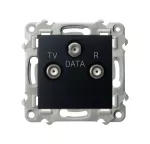 SZAFIR Gniazdo RTV-DATA - kolor czarny matowy