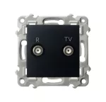 SZAFIR Gniazdo RTV końcowe - kolor czarny matowy