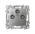 SZAFIR Gniazdo RTV-SAT przelotowe - kolor srebro