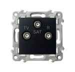 SZAFIR Gniazdo RTV-SAT przelotowe - kolor czarny matowy