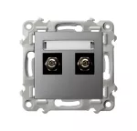 SZAFIR Gniazdo ekwipotencjalne podwójne - kolor szary mat