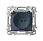 SZAFIR Gniazdo bryzgoszczelne z uziemieniem IP-44 z przesłonami torów prądowych wieczko przezroczyste - kolor biały