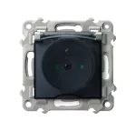 SZAFIR Gniazdo bryzgoszczelne z uziemieniem IP-44 z przesłonami torów prądowych wieczko przezroczyste - kolor srebro