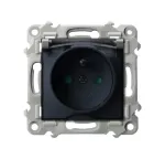 SZAFIR Gniazdo bryzgoszczelne z uziemieniem IP-44 z przesłonami torów prądowych wieczko przezroczyste - kolor szary mat