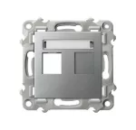 SZAFIR Obudowa gniazda pojedynczego typu Keystone prosta - kolor srebro